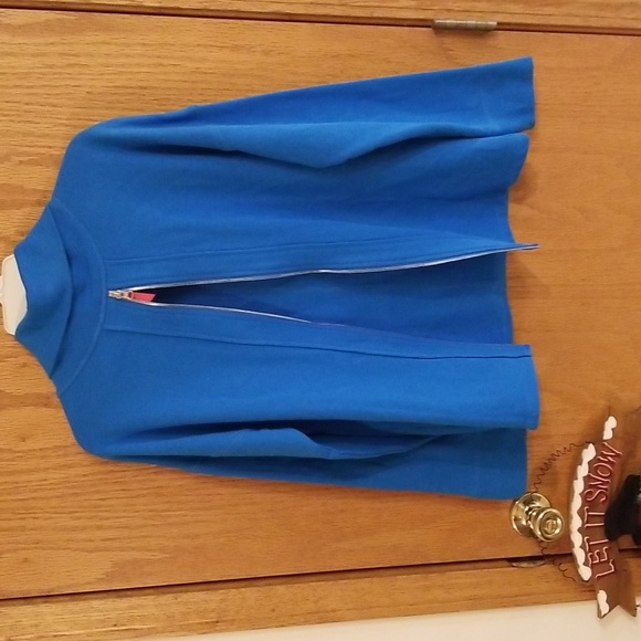 Ruby Ribbon Size S Funnel Neck Sweatshirt Pullover Top Long Sleeve Blue Zipper - Picture 5 of 6